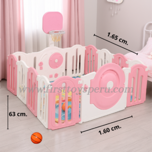 corral cerco infantil plegable para bebÉ (con cesto) – first toys